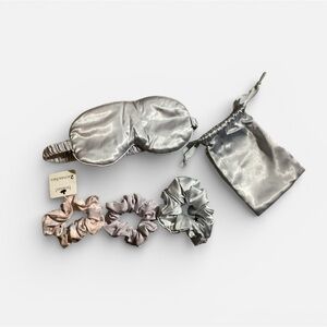 Silk scrunchies with eye mask set. New.